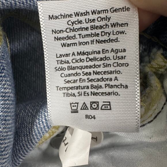 Free Assembly Jeans Denim Short WMNS Sz 14 Light Wash Blue Frayed Hem High Rise - Picture 8 of 11